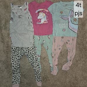 4t Unicorn and Mermaid Kids Pajama Sets Bundle